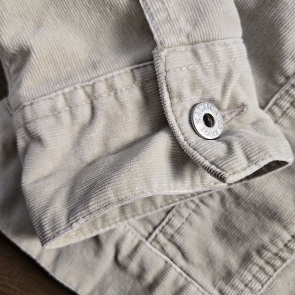 Nautica Jeans Co vintage corduroy 90s y2k zip up jacket beige sz M - Picture 4 of 10
